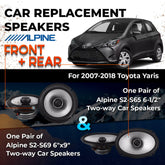Car Speaker Replacement fits 2007-2018 for Toyota Yaris Sedan