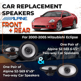 Car Speaker Replacement fits 2000-2005 for Mitsubishi Eclipse