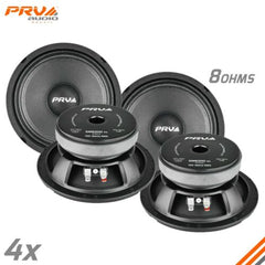 4x PRV Audio 6MB200 v2 Midbass Car Audio 6.5" Speakers 8 Ohm 6MB PRO 800 Watts