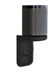 Sanus WSOS1-B1 Sonos One/ Play:1 Outlet Shelf- Black (Attaches to Existing Wall Outlet- Not Included)