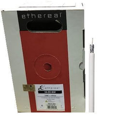 RG6 Quad White Shield Coaxial Cable 18 AWG 500ft Bulk Coax Satellite TV White