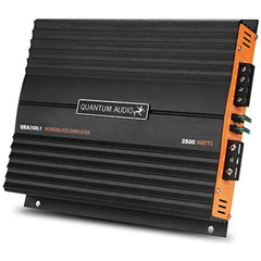 Quantum Audio QEA2500.1 2500W Max Class-D MonoBlock Car Subwoofer Amplifier Amp w/Remote Bass Control Knob