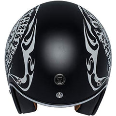 TORC T50 Route 66 Smoke Skull Lucky 13 Open Face Helmet (Flat Black, Small)