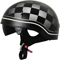 TORC T5515CK26 Motorcycle Half Helmet Graphic ,Drop-Down Sun Visor Checker, XX-L