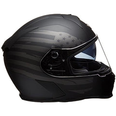 Torc T14B Bluetooth Integrated Mako Full Face Helmet with Flag Graphic (Flat Black, XX-Large)