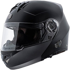 TORC T27 Full Face Modular Helmet with Integrated Blinc Bluetooth (Flat Black, X-Small)
