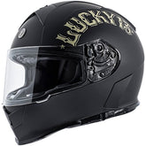 TORC T1415BH24 Unisex-Adult Full Face helmet (Flat Black Bullhead, Large)