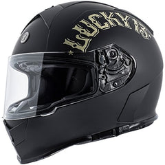 TORC T1415BH24 Unisex-Adult Full Face helmet (Flat Black Bullhead, Large)