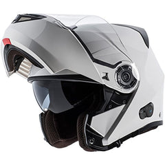 TORC T27 Full Face Modular Helmet with Blinc Bluetooth (White, Large)