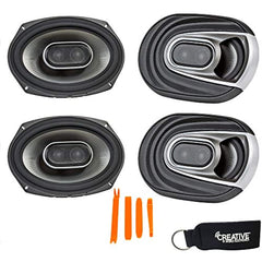 2 Pair Of Polk MM692 6x9 Coaxial Speakers for Marine and Powersports any cars