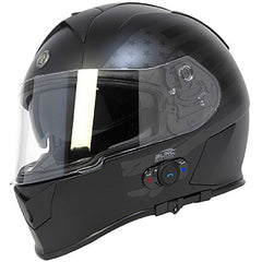 TORC T14B15FG:24 T-14 Flag Large Black Full Face Helmet W/ Bluetooth T14B15FG24