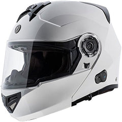 TORC T27 Full Face Modular Helmet with Blinc Bluetooth (White, Large)