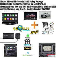 Stinger SR-GM14H + HEIGH10 Radio Replacement Solution Kit for 2014-2019 Sierra/Silverado + Satellite Receiver SXV300V1