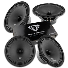 2 Pair Of Black Diamond DIA-CM8.4B 8" Mid-Range Loudspeaker with Bullet 8-Inch