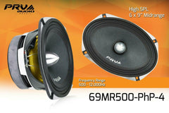 4 x PRV Audio 69MR500-PhP-4 Midrange Car Audio Speakers 4 Ohms 6x9 PRO 500W