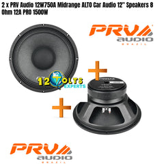 2 x PRV Audio 12W750A Midrange ALTO Car Audio 12" Speakers 8 Ohm 12A PRO 1500W