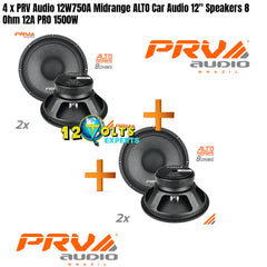 4 x PRV Audio 12W750A Midrange ALTO Car Audio 12" Speakers 8 Ohms 12A PRO 3000W