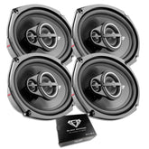 2 Pair of DIA-693 Black Diamond 6x9" Coaxial Speaker 3 Way 4-Ohm 180 Watts
