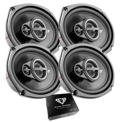 2 Pair of DIA-693 Black Diamond 6x9" Coaxial Speaker 3 Way 4-Ohm 180 Watts