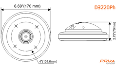 1x PRV Audio D3220Ph Phenolic Compression Driver 2" WGP14-50 Black Horn 8 Ohm