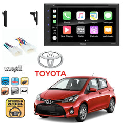 6.75" Multimeda Cd/Dvd Receiver w/ CarPlay, Android Auto, For Toyota Yaris 12-17