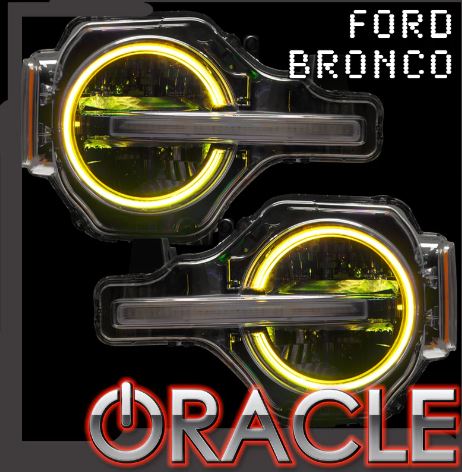 Oracle Lighting 1468-334 - 2021-2024 Ford Bronco ColorSHIFT RGB+W Headlight Halo Upgrade Kit - ColorSHIFT - w/No Controller