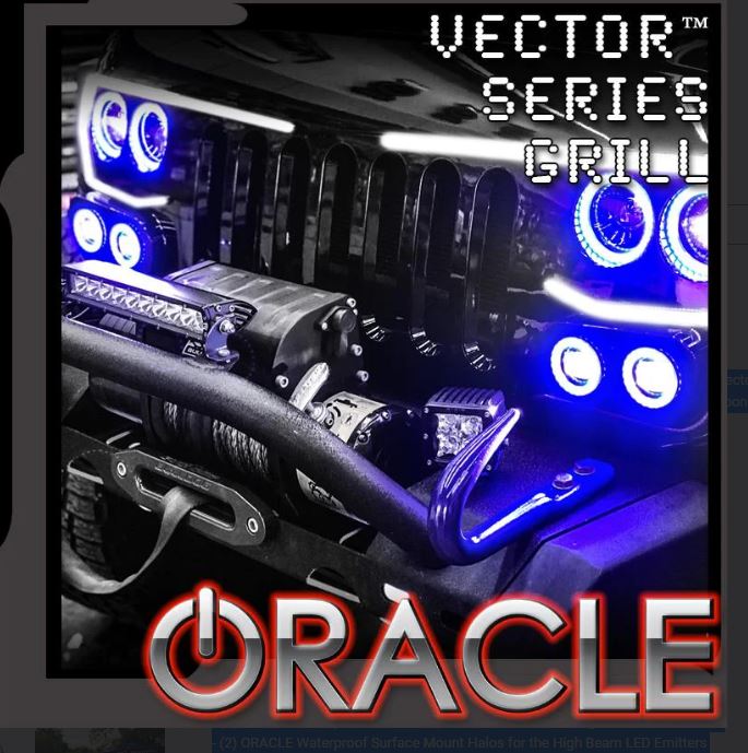 Oracle Lighting 5835-334 - Vector Series Grill LED Halo Kit - JK/JL/JT - ColorSHIFT - w/No Controller