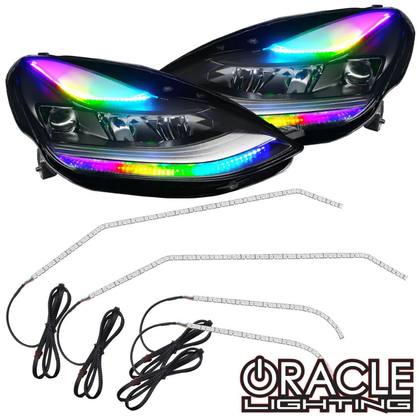 Oracle Lighting 1473-332 - 2021+ Tesla Model 3 Dynamic ColorSHIFT Headlight DRL Upgrade -