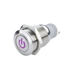 Oracle Lighting 2050-007 - Pre-Wired Power Symbol Momentary Flush Mount LED Switch - UV/Purple