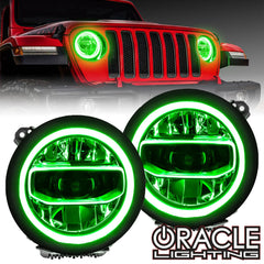 Oracle Lighting 1346-335 - Jeep Gladiator JT ColorSHIFT RGB+W Headlight DRL Upgrade Kit - SMD ColorSHIFT - w/BC1 Controller