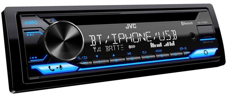 JVC KD-T720BT 1-DIN CD Receiver with Bluetooth(R) Wireless Technology and USB/AUX Input