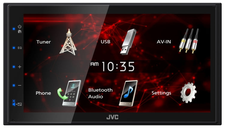 JVC KW-M180BT Receiver 6.8" WVGA Capacitive Monitor USB Mirroring for Android Bluetooth / 13-Band EQ / Short Chassis / Fast Bootup