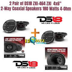 2 Pair of DS18 ZXI464 ZXI  4x6" 2-Way Coaxial Speakers 180 Watts 4-Ohm New