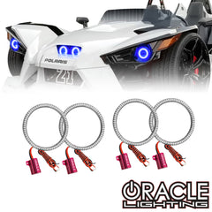 Oracle Lighting 3946-334 - 2015-2019 Polaris Slingshot Surface Mount LED Headlight Halo Kit - SMD ColorSHIFT - w/No Controller