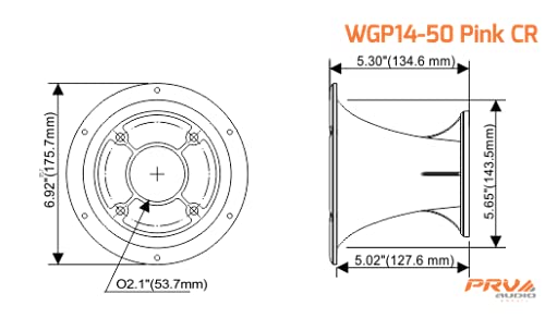 PRV Audio WGP14-50 PINK CR 2" Exit Waveguide