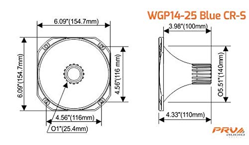 PRV Audio WGP14-25 BLUE CR-S 1" Exit Waveguide