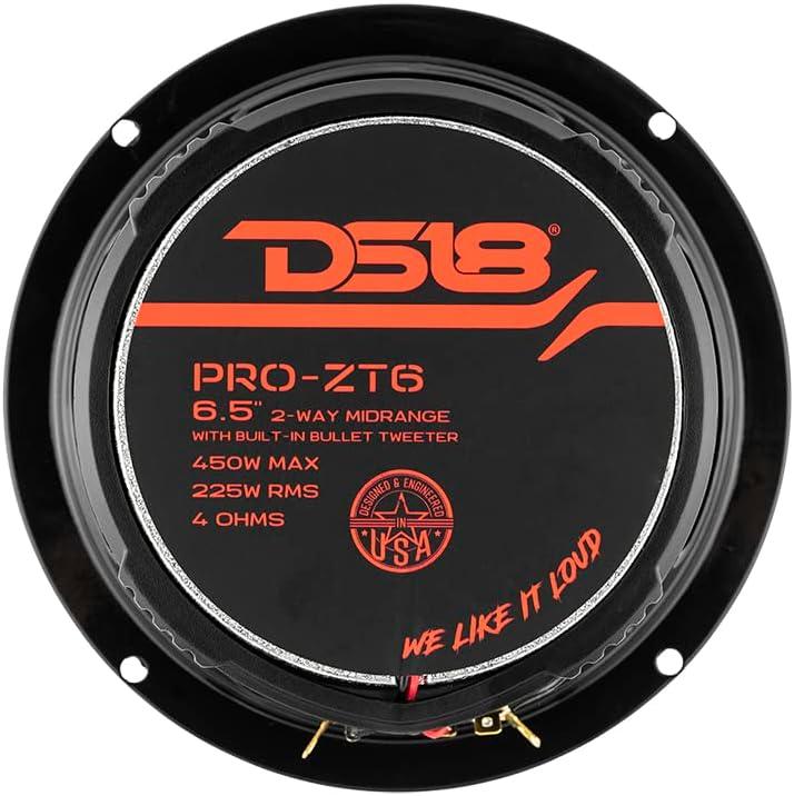 4 X DS18 PRO-ZT6 6.5" Mid-Range Loudspeaker Built-in Bullet Tweeter 450 Watts