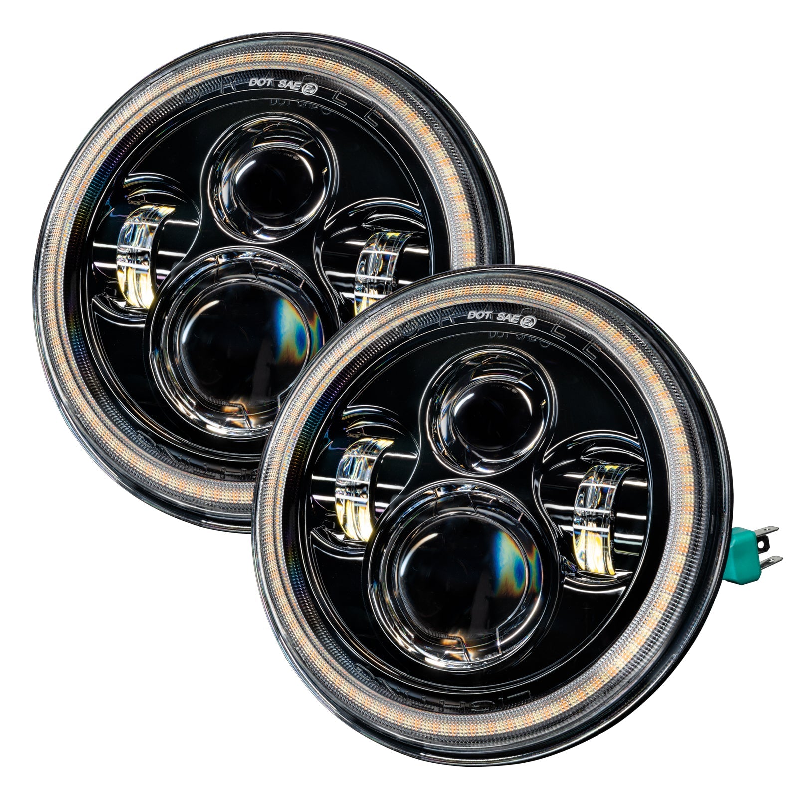 Oracle Lighting 5769-123 - 2007-2018 Jeep Wrangler JK Switchback LED Halo Headlights- DRL and Turn Signal -