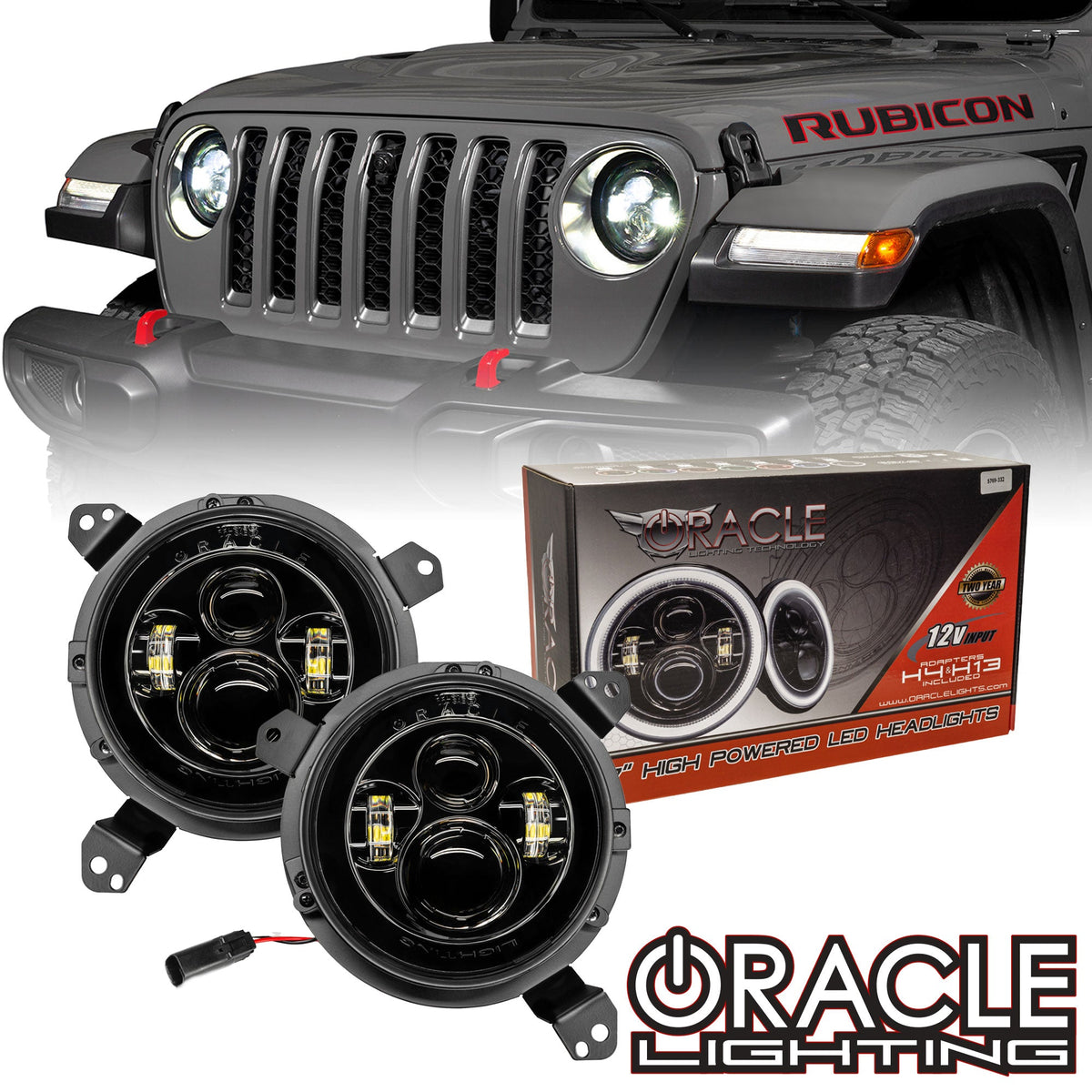 Oracle Lighting 5769J-334 - Jeep Wrangler JL/Gladiator JT 7" High Powered LED Headlights (Pair) - ColorSHIFT - w/No Controller