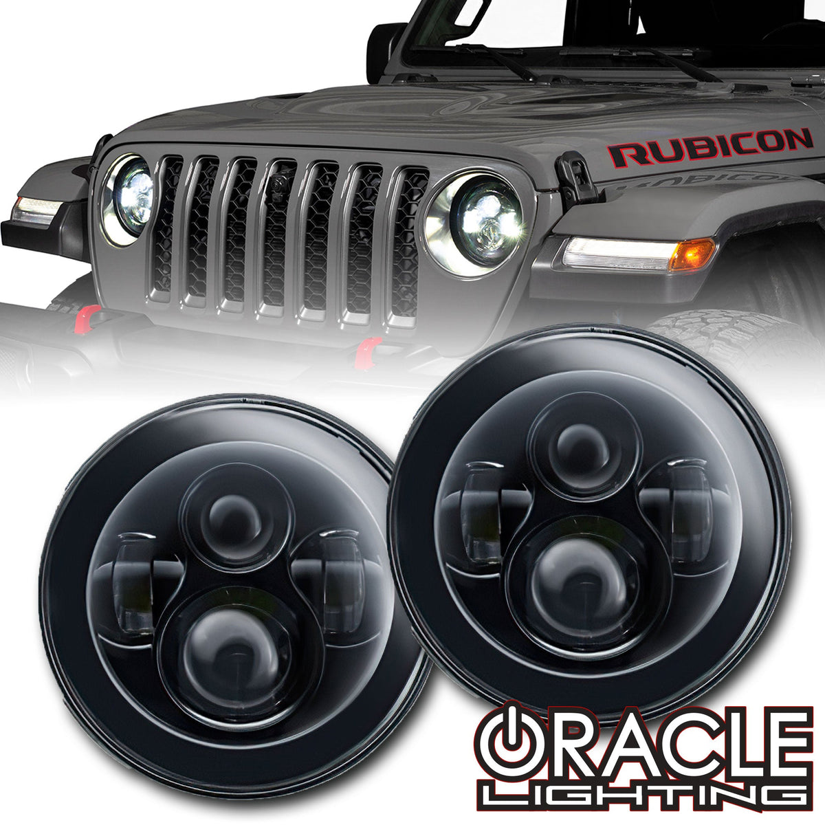 Oracle Lighting 5769-334 - 7" High Powered LED Headlights (Pair) - Black Bezel - ColorSHIFT - w/No Controller
