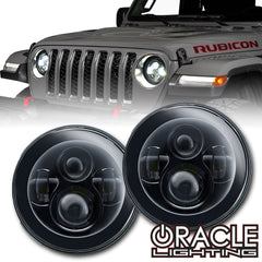Oracle Lighting 5769-334 - 7" High Powered LED Headlights (Pair) - Black Bezel - ColorSHIFT - w/No Controller