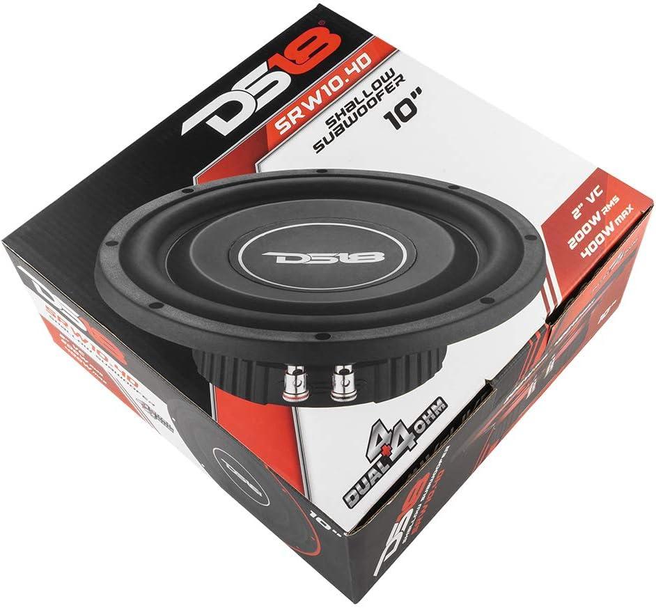 DS18 SRW10.4D 10" Car Subwoofer 700 Watts 4-Ohm DVC Shallow Mount