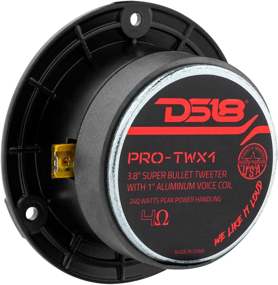 DS18 PRO-TWX1 – 1” PRO Aluminum Super Bullet Tweeter VC – 240 Watts with Capacitor Crossover Included(Pair)