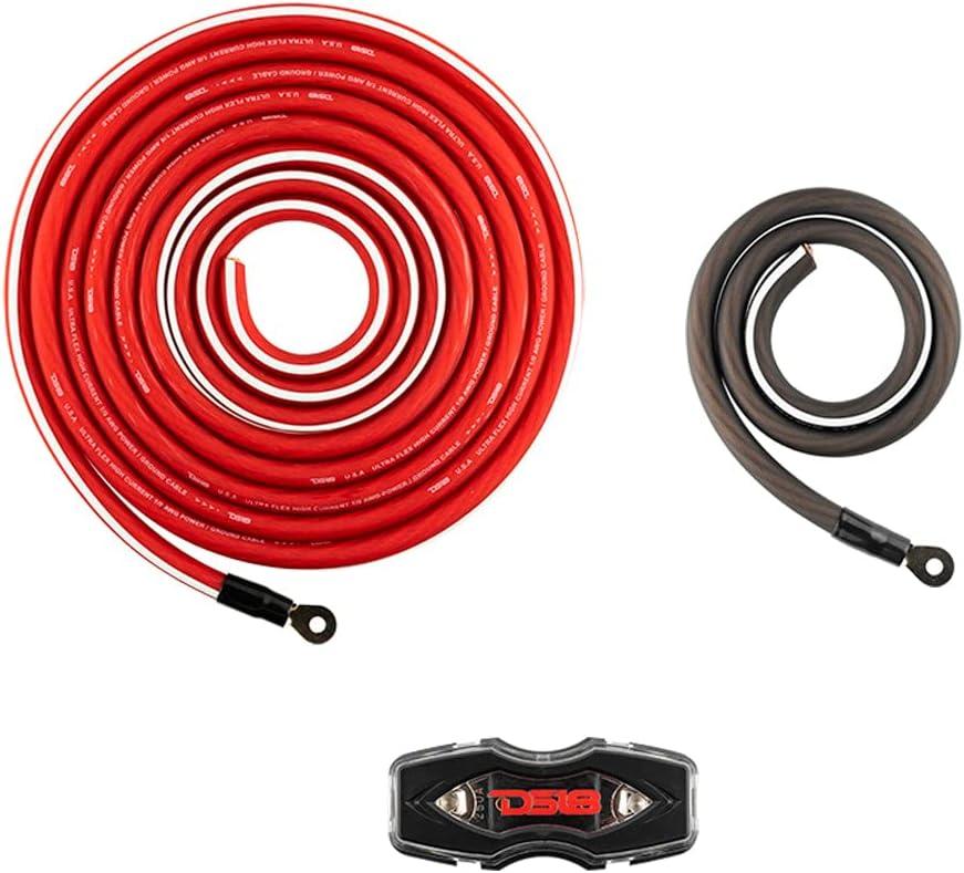 DS18 OFCKIT0 0-GA OFC Ultra Flex 100% Cooper Installation Kit For Car Amplifiers