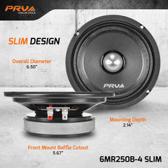 PRV Audio 6MR250B-4 SLIM 6.5" Midrange Bullet Slim Loudspeaker