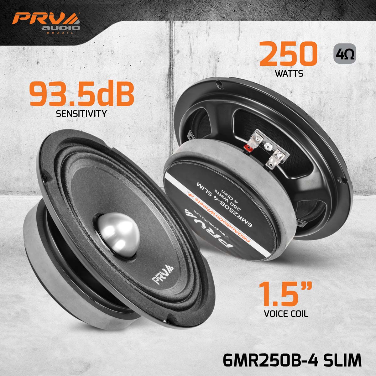 PRV Audio 6MR250B-4 SLIM 6.5" Midrange Bullet Slim Loudspeaker