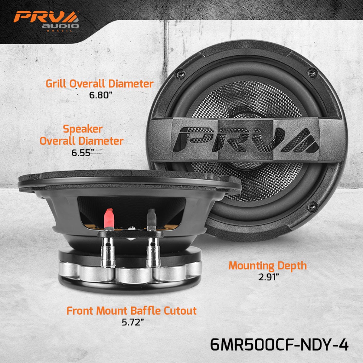 PRV Audio 6MR500CF-NDY-4 6.5" Neodymium Midrange Loudspeaker