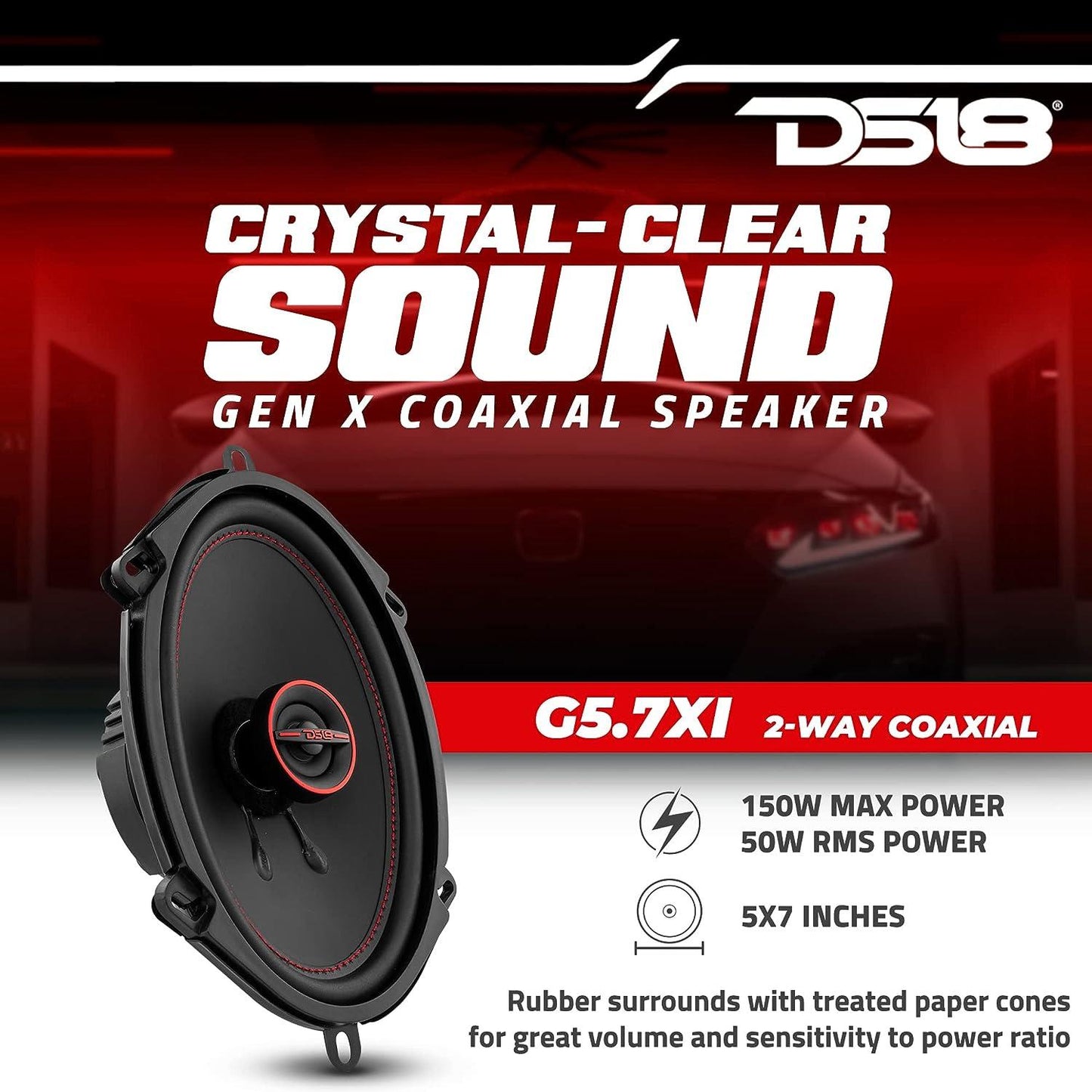 Car audio package for most of Trucks, FORD , RAM , TOYOTA , CHEVY, GMC and more Memphis MBE8S2 Loaded Enclosures 1-8" 2ohm 350RMS/700MAX ,DS18 CANDY-X5B Class D 5-Channel Amplifier with Bass Remote, 2 Pair of DS18 G5.7Xi GEN-X 5x7" 2-Way Coaxial Speakers