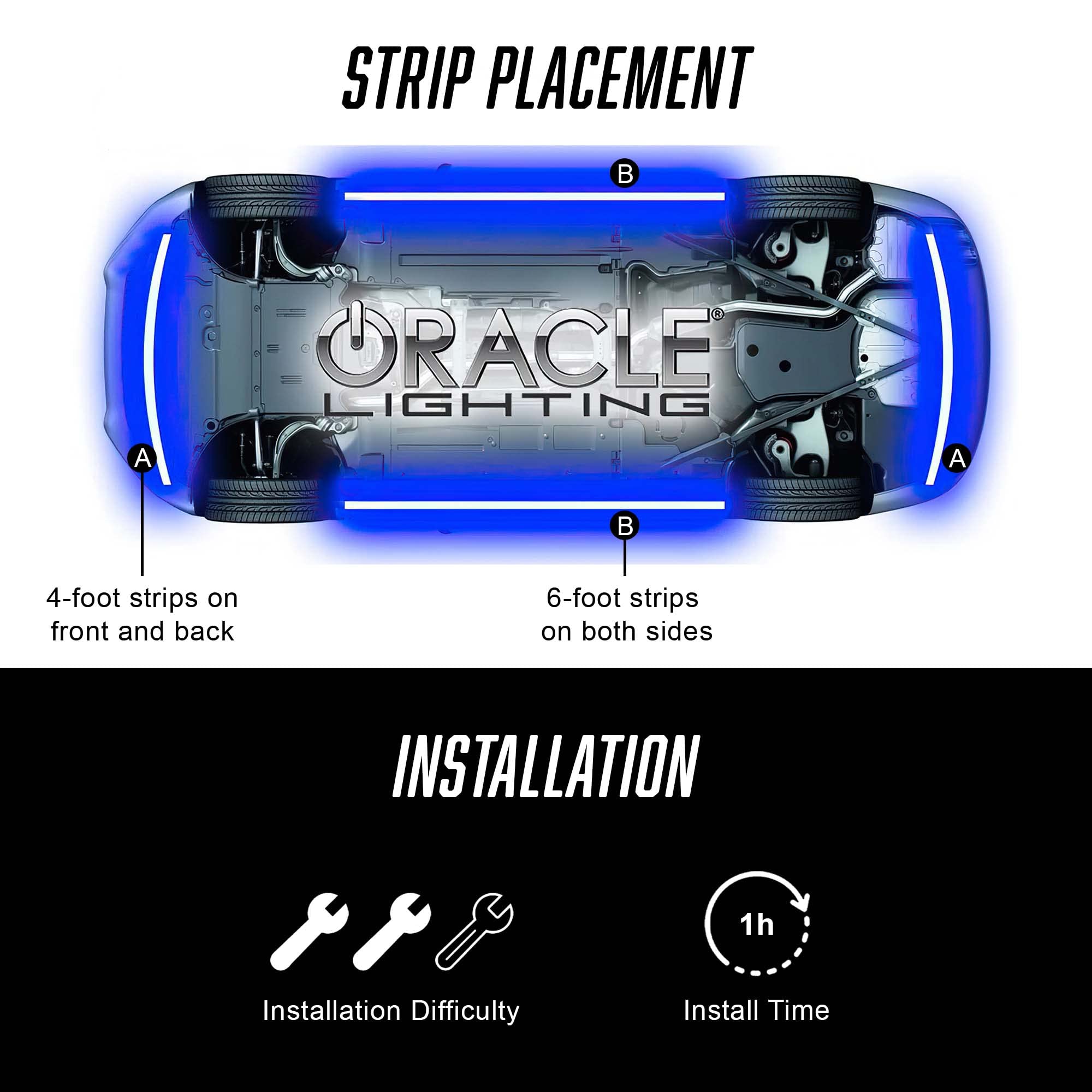 Oracle 4227-333 Universal ColorSHIFT LED Underbody Kit