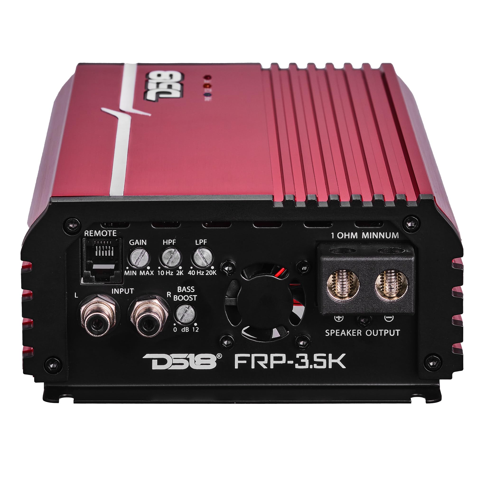 DS18 FRP-3.5K/RD 1-Channel Amplifier 3,500 Watts RMS @ 1-Ohm, Compact Full-Range Class D, High Efficiency, Monoblock Amplifier Great for Bass, Mids, or Highs, Certified Dyno Results, Red